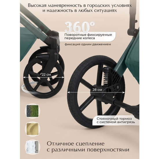 Коляска 2 в 1 SBL Dolce Emerald - 34